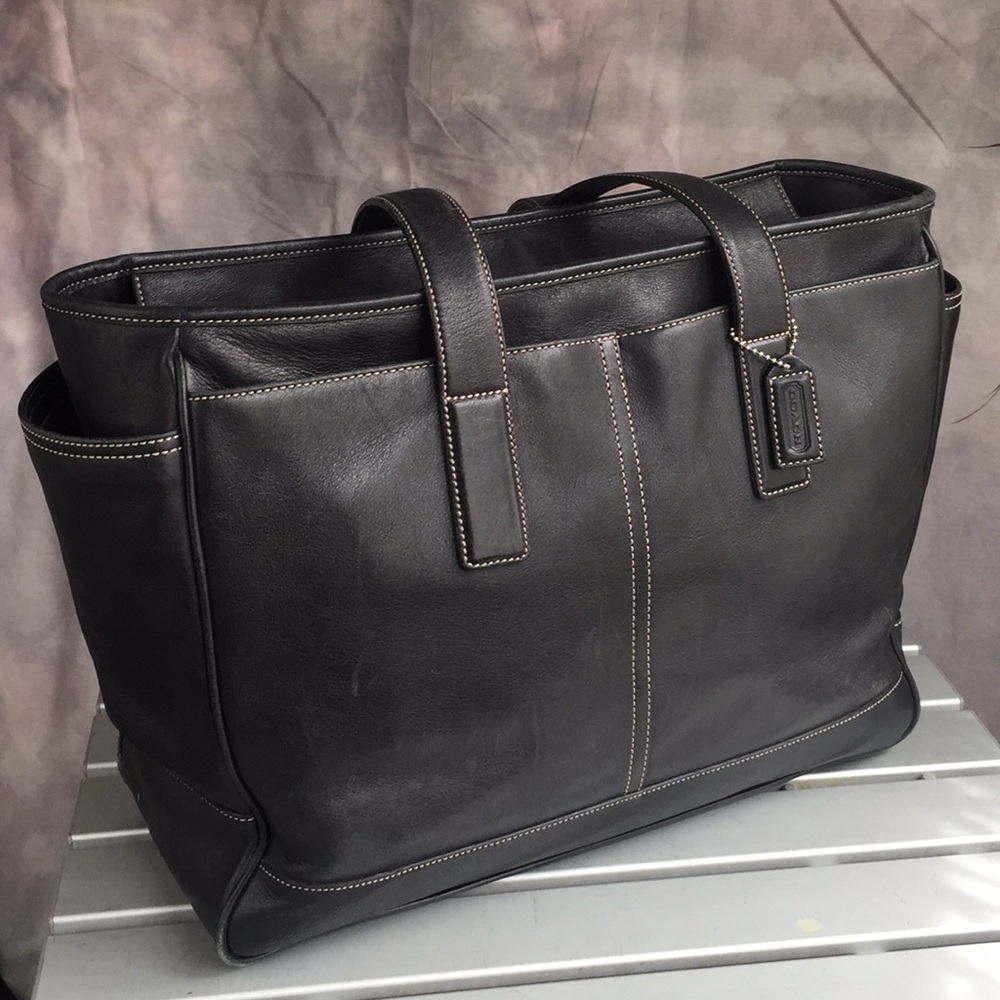 Coach M2S-5098 Black Leather Large Tote/Baby Tote